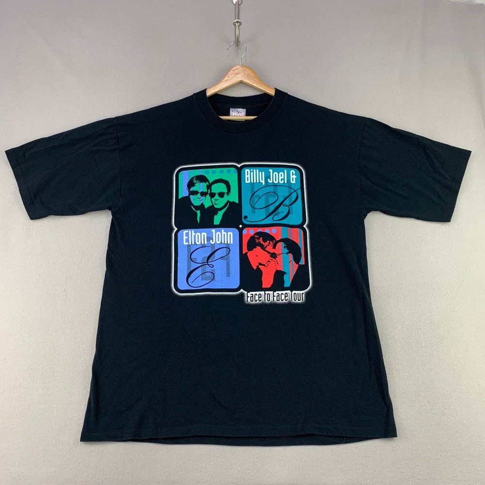 Vintage Elton John Billy Joel T-Shirt XL Face to Face Tour 2001 Concert Merch